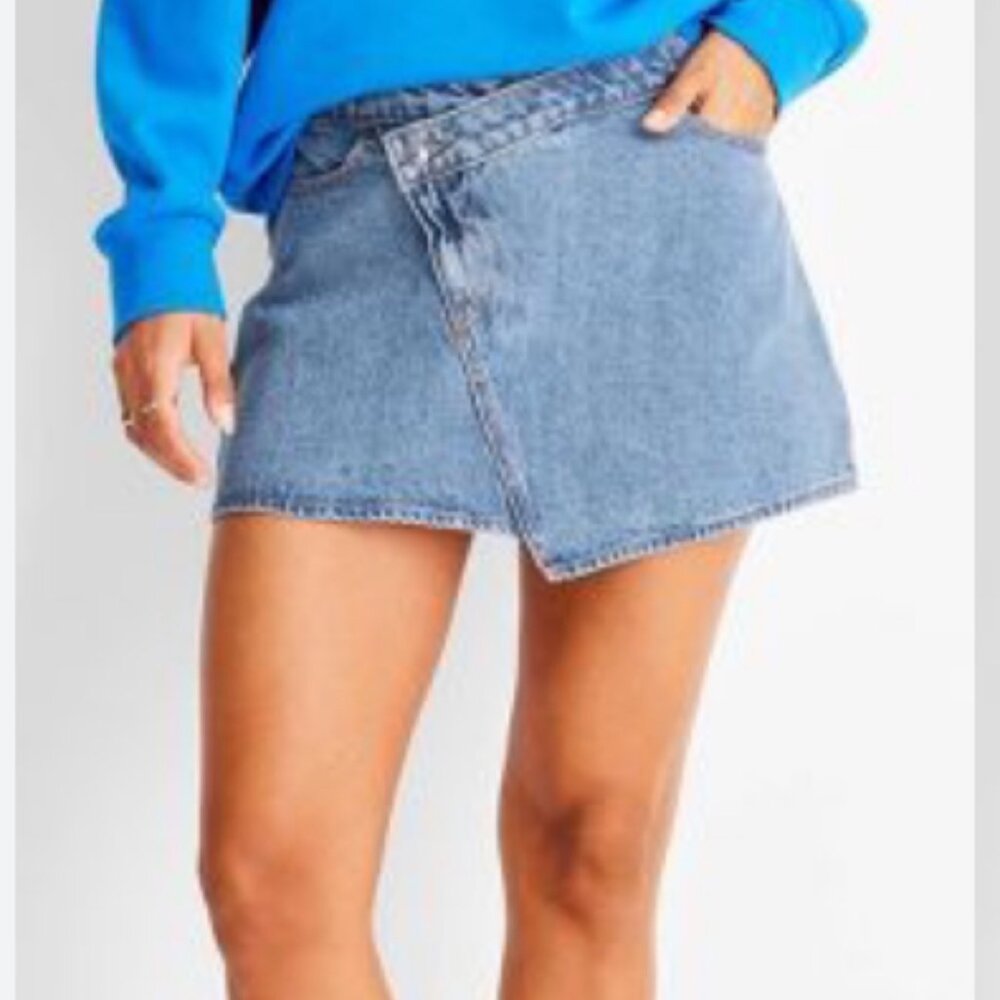 Future Collective denim crossover skirt